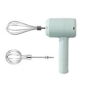 TUTUnaumb End-of-Year Electric Eggs Beater Cordless Household Small Semi-Automatic Eggs Beater With 2 Detachable Stir Whisks 4 Speed Modes Baking for Home Kitchen Spot Promotion-Mint Green